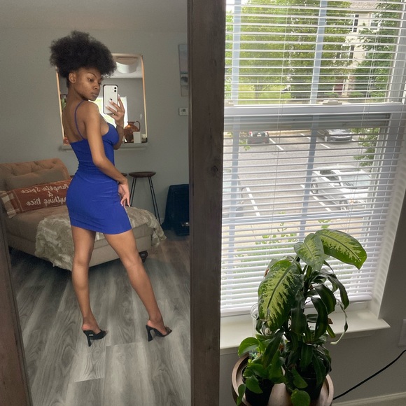 Royal Blue Bodycon Mini Dress - Picture 3 of 9